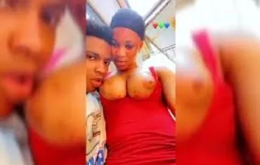 Aba boy Stephen sucking girlfriend Ada Boobs for fun